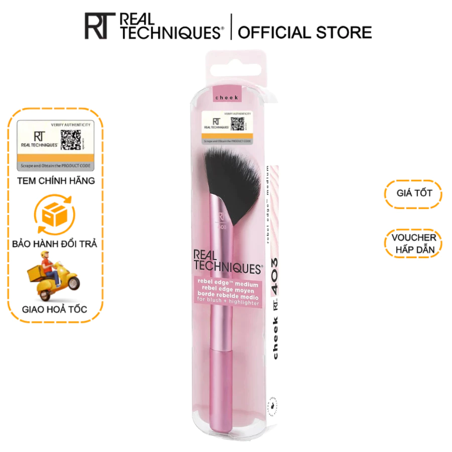 Cọ má hồng/highlight RT Real Techniques Cheek Rebel Edge mã loại 01896