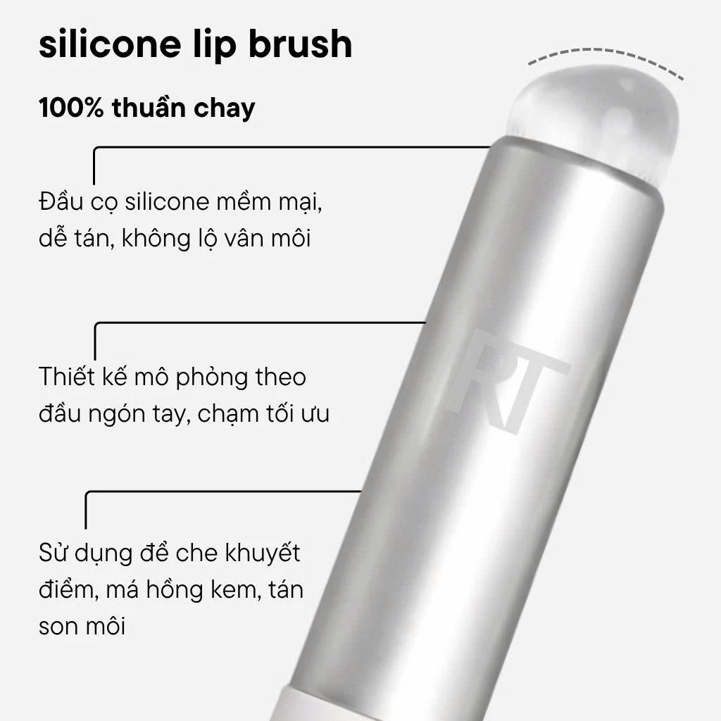 Cọ Tán Son Môi Silicone Có Nắp Đậy RT Real Techniques Silicone lip brush 622 Cọ Trang Điểm Môi Không Lộ Vân, Dễ Vệ Sinh