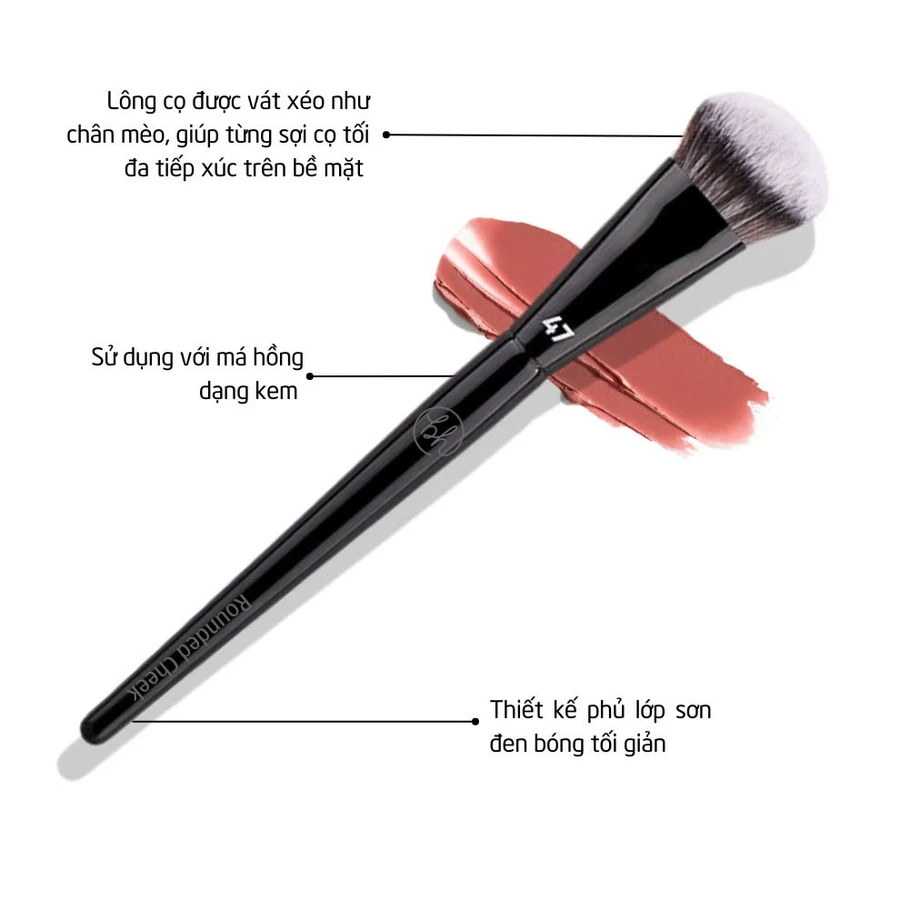Cọ Tán Kem Nền-Cọ Tán Má Hồng Kem Che Khuyết Điểm Chuyên Nghiệp BH Cosmetics Rounded Cheek BH47