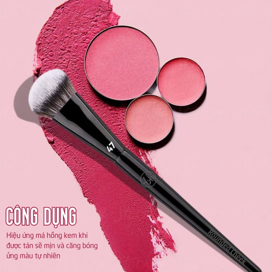 Cọ Tán Kem Nền-Cọ Tán Má Hồng Kem Che Khuyết Điểm Chuyên Nghiệp BH Cosmetics Rounded Cheek BH47