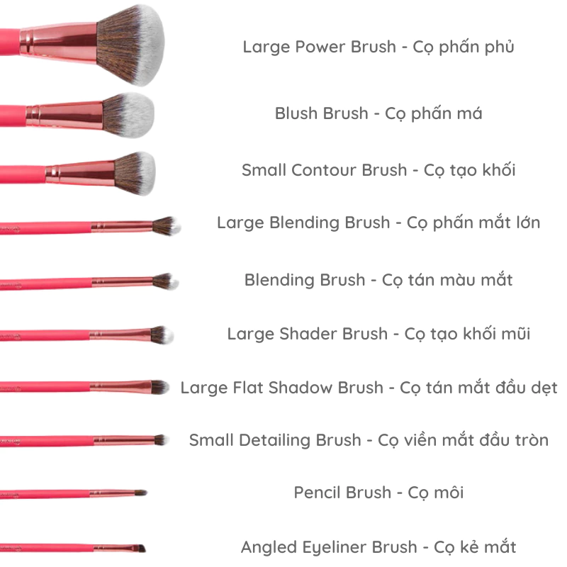 Bộ Cọ Trang Điểm 10 Cây BH COSMETICS Bombshell BHBO05