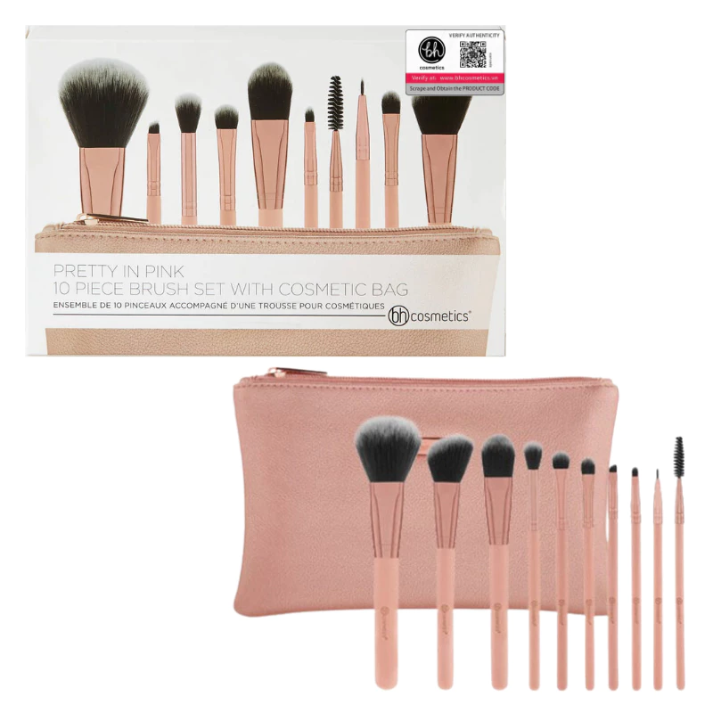 Bộ Cọ Trang Điểm 10 Cây BH COSMETICS Pretty In Pink BHBO06