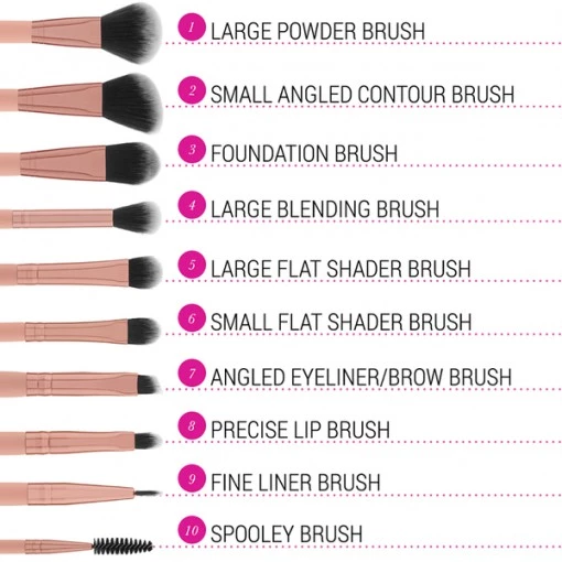 Bộ Cọ Trang Điểm 10 Cây BH COSMETICS Pretty In Pink BHBO06