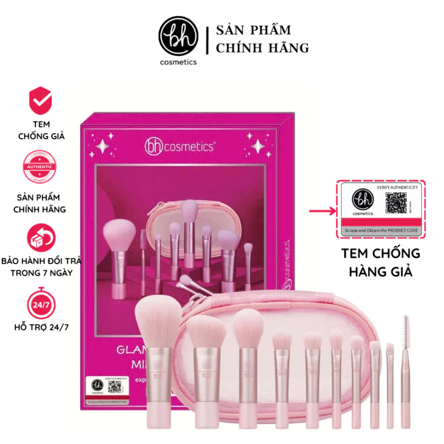 Bộ Cọ Trang Điểm BH Cosmetics Glam On The Glow 10 Cây BHBO50