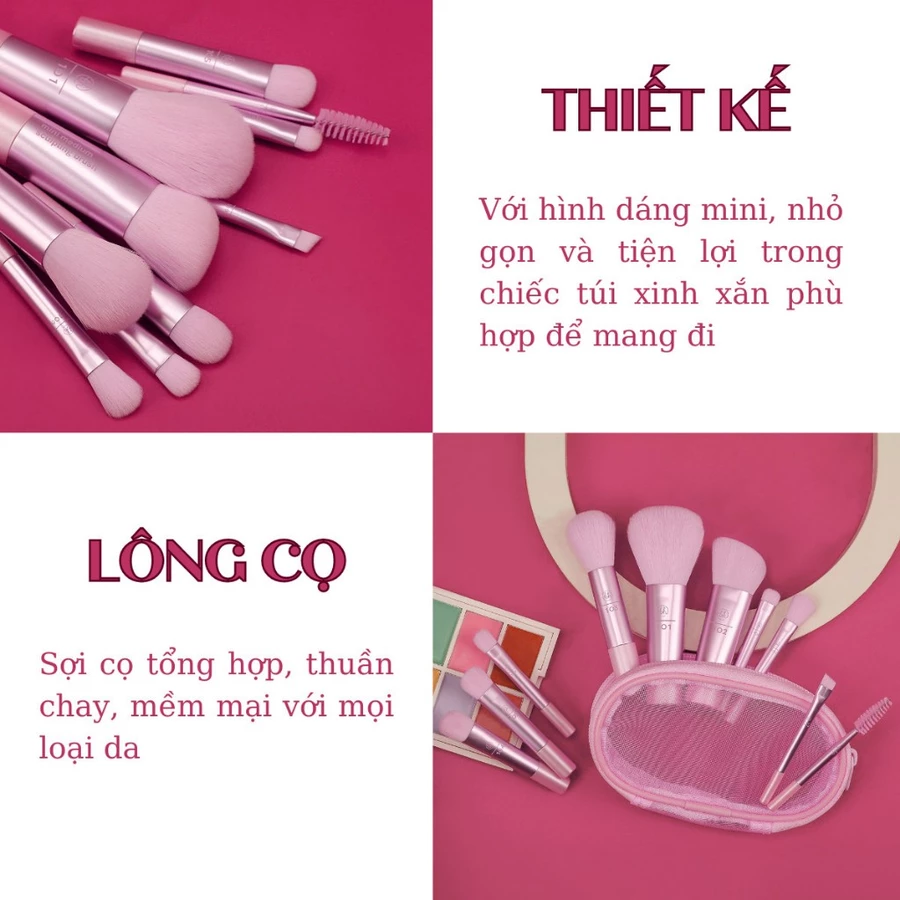 Bộ Cọ Trang Điểm BH Cosmetics Glam On The Glow 10 Cây BHBO50