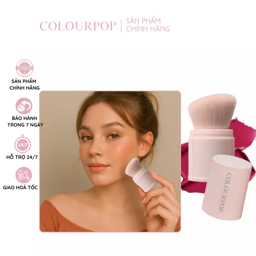 Cọ Tán Kem Nền Và Má Hồng Mini Có Nắp COLOURPOP Kabuki Multi-purpose C122