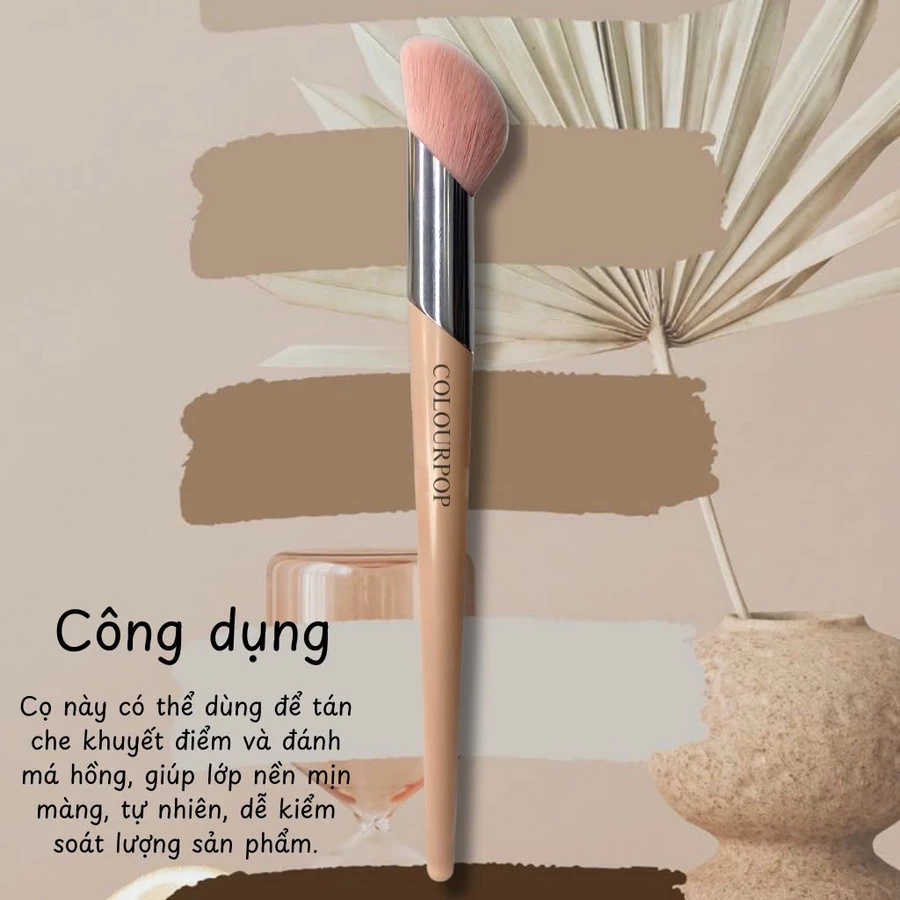 Cọ Trang Điểm Má Hồng Và Tạo Khối Colourpop Màu Hồng phiên bản đầu xéo Blush and Contour C188