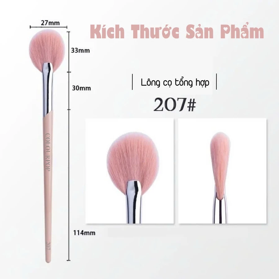 Cọ trang điểm COLOURPOP hình quạt tròn Cọ highlight tán phấn lông cọ mềm mại Fan Highlight C207