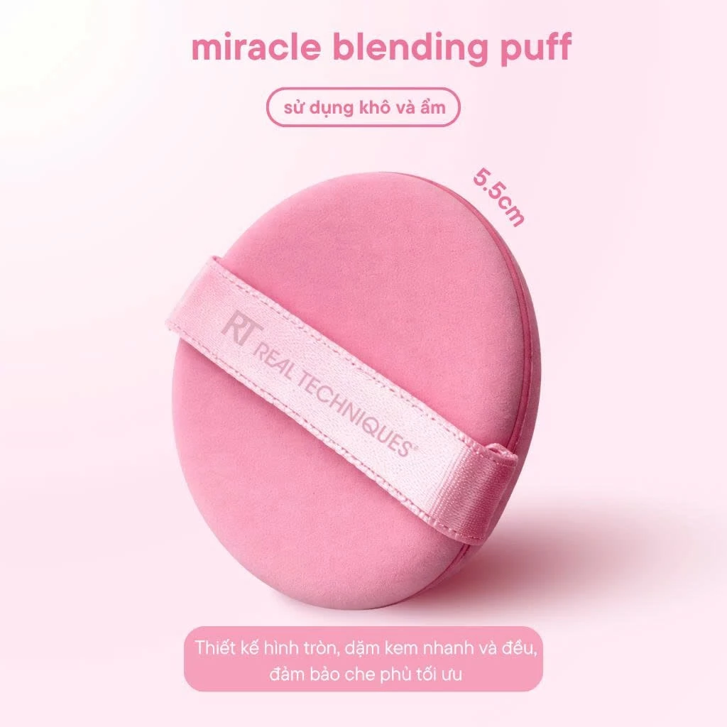 Bông Trang Điểm Tán Cushion Kem Nền Hai Mặt RT Real Techniques Air Cushion Powder Puff RT246