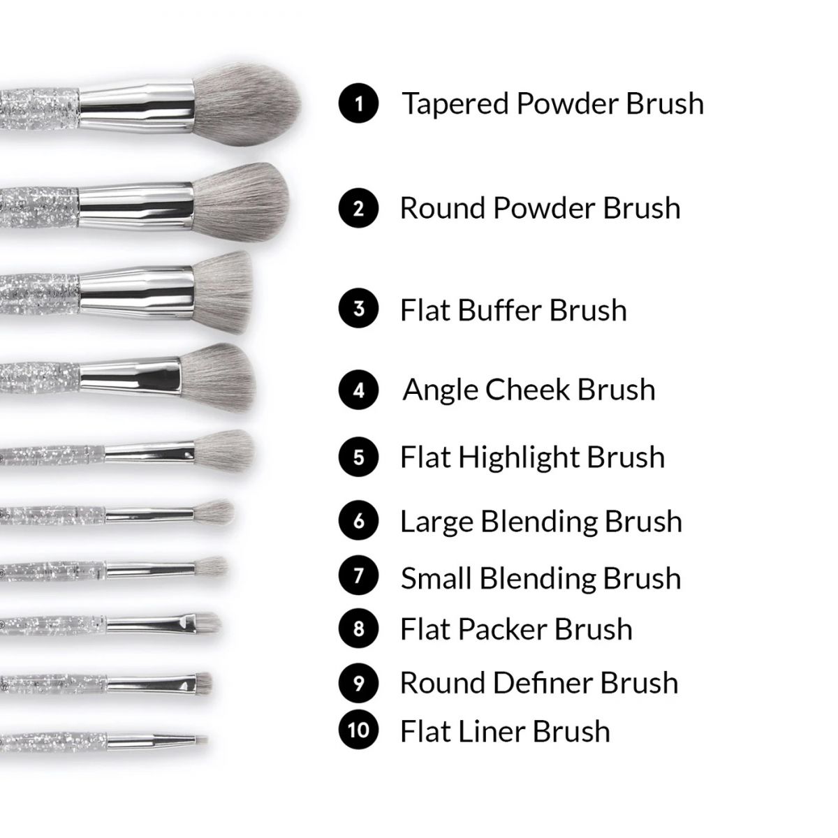 Bộ Cọ Trang Điểm BH Remix Dance Brush Beat 10 Piece Face & Eye Brush Set with Bag