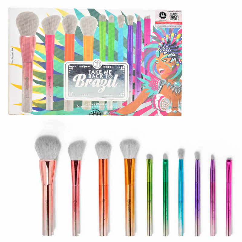 Bộ Cọ Trang Điểm 10 Cây BH COSMETICS Take Me Back To Brazil BHBO52