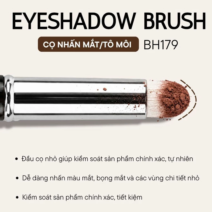 Cọ Môi Cọ Nhấn Đuôi Mắt Dạng Kem Dạng Phấn Có Nắp BH Cosmetics Eyeshadow Brush BH179