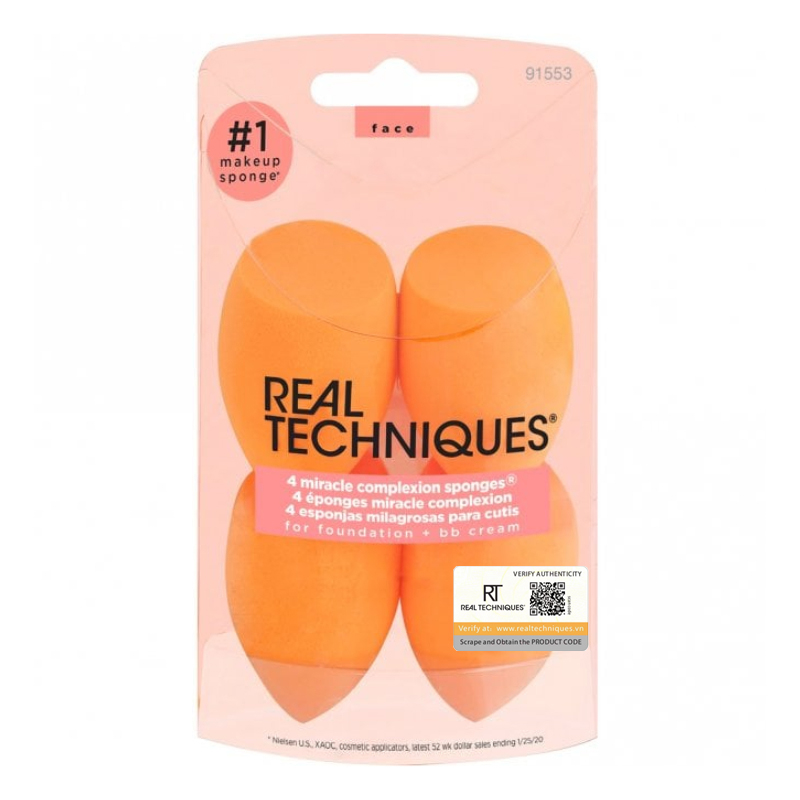 Set 4 Mút Trang Điểm Cao Cấp RT REAL TECHNIQUES 4 Miracle Complexion 91553