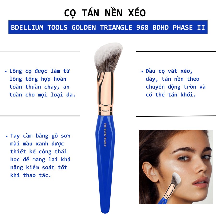 Cọ Tán Nền Lỏng Bdellium Tools Golden Triangle B968 Small Foundation