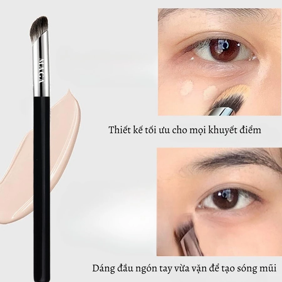 Cọ xéo tán kem che khuyết điểm nhỏ dưới mắt chuyên dụng MAGA Concealer brush MA110 cọ khối mũi ,higlight