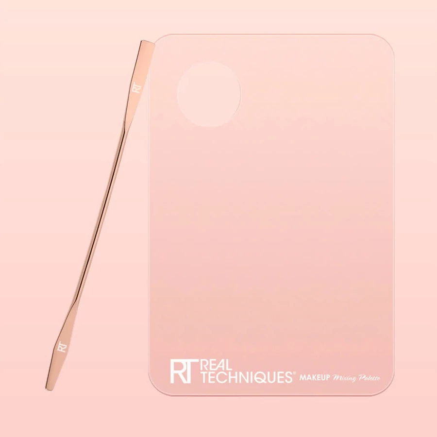 Bảng Trộn Kem Nền và Cây Trét Nền RT REAL TECHNIQUES Acrylic Makeup Mixing Palette RTB001 Đơn Giản Dễ Sử Dụng