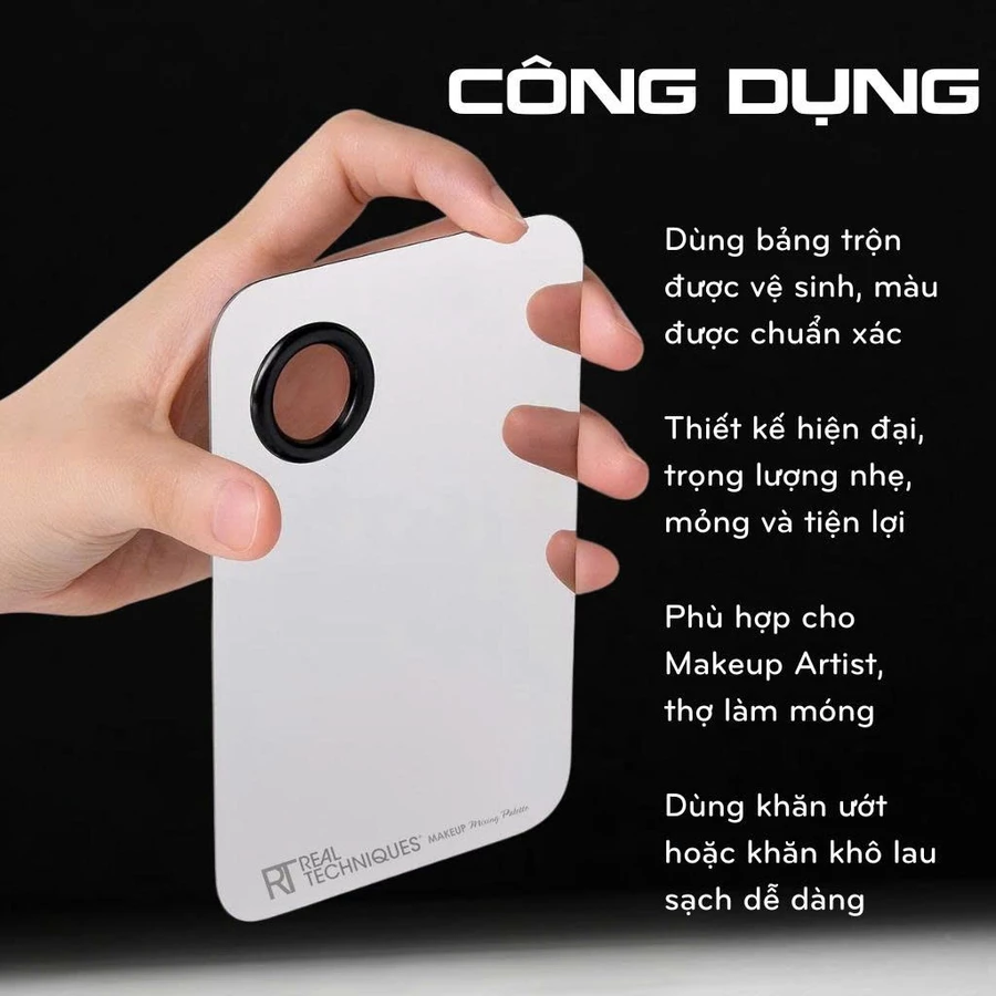 Bảng Trộn Kem Nền Kèm Cây Trét Nền Cao Cấp RT REAL TECHNIQUES Makeup Mixing Palette RTB003