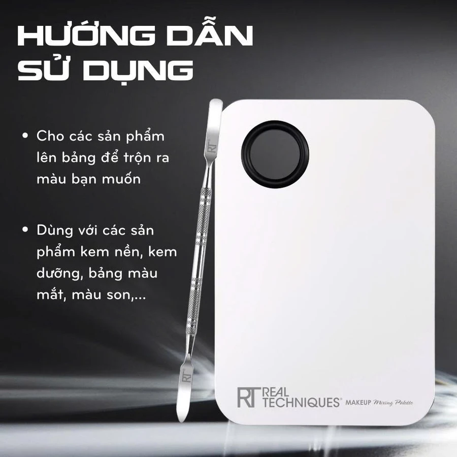 Bảng Trộn Kem Nền Kèm Cây Trét Nền Cao Cấp RT REAL TECHNIQUES Makeup Mixing Palette RTB003