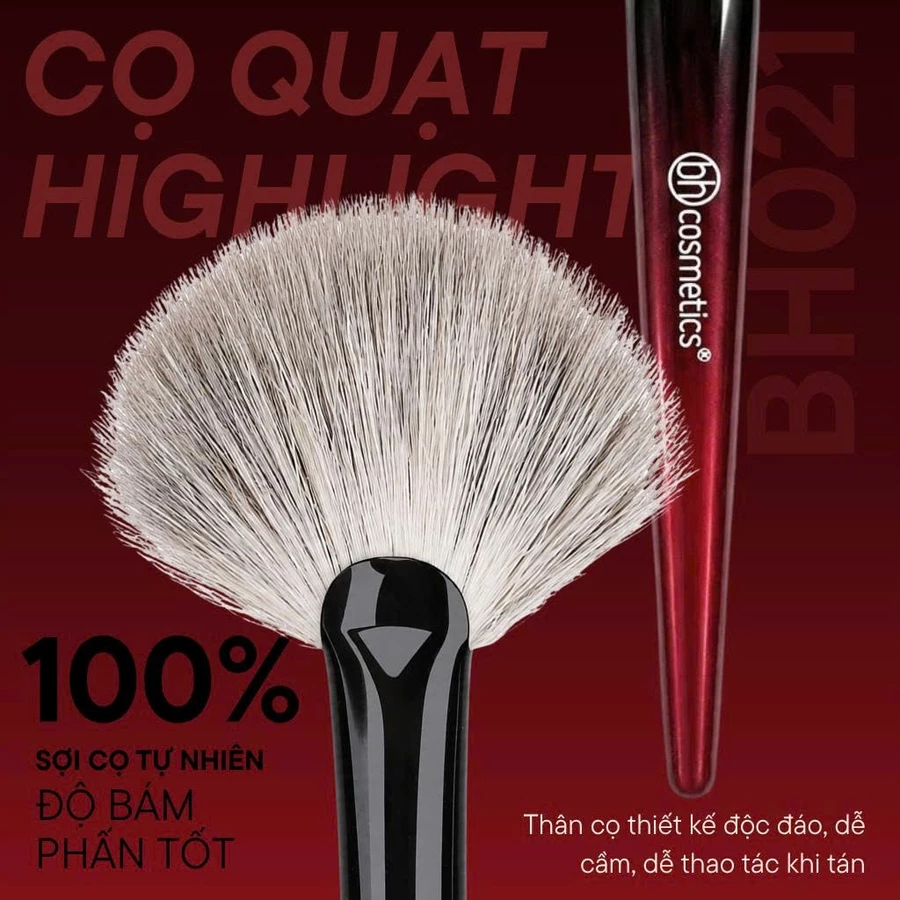 Cọ Quạt Đánh Bắt Sáng Highlight BH Cosmetics SMALL FAN BH021