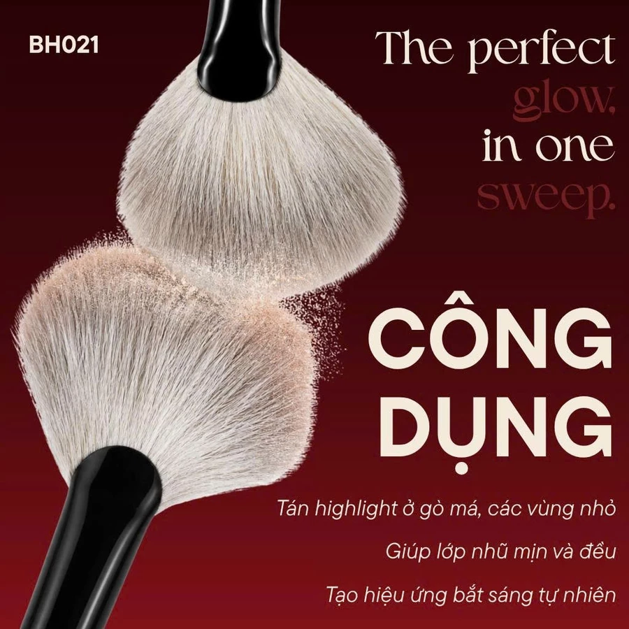 Cọ Quạt Đánh Bắt Sáng Highlight BH Cosmetics SMALL FAN BH021
