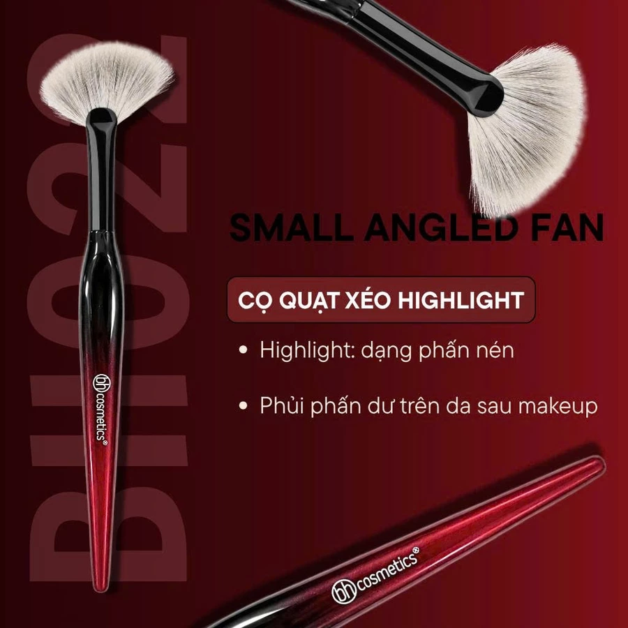 Cọ quạt xéo highlight tán phấn setting BH Cosmetics SMALL ANGLED FAN BH022