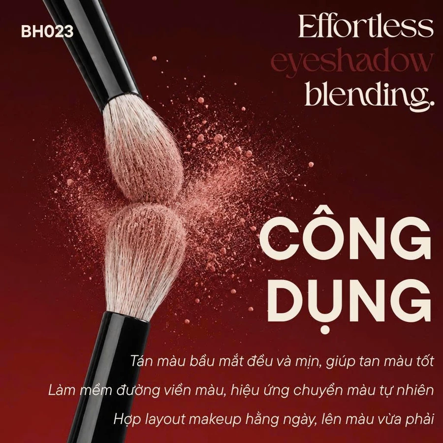 Cọ Blend Tán Phấn Mắt BH Cosmetics Crease Brush BH023 Lông Mềm Bám Phấn Tốt