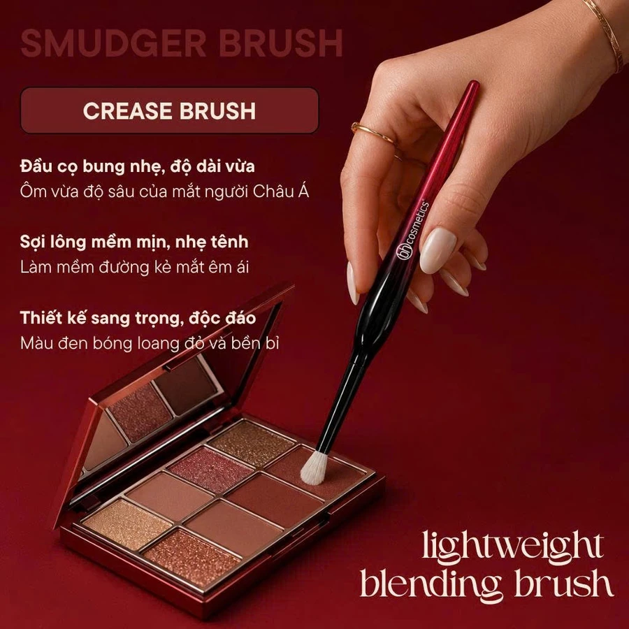 Cọ Blend Tán Phấn Mắt BH Cosmetics Crease Brush BH023 Lông Mềm Bám Phấn Tốt