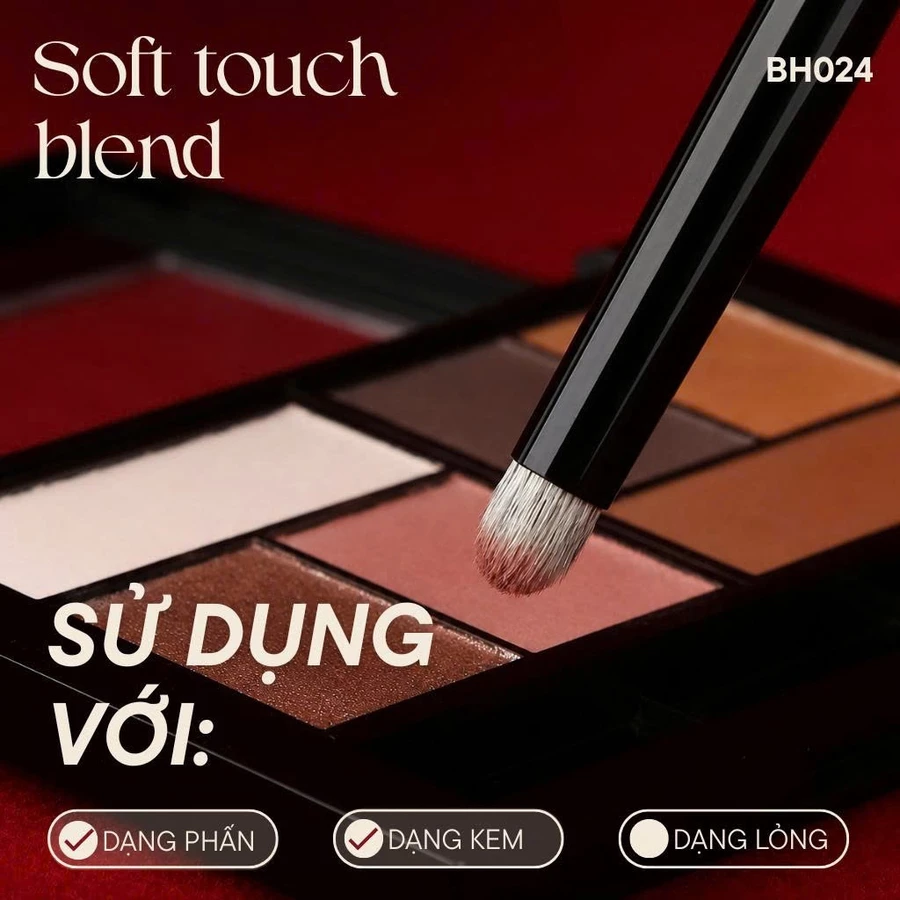 Cọ Nhấn Đầu Mắt - Tán Hốc Mắt - Tô Sáng Highlight Bọng Mắt BH Cosmetics Small Pencil BH024