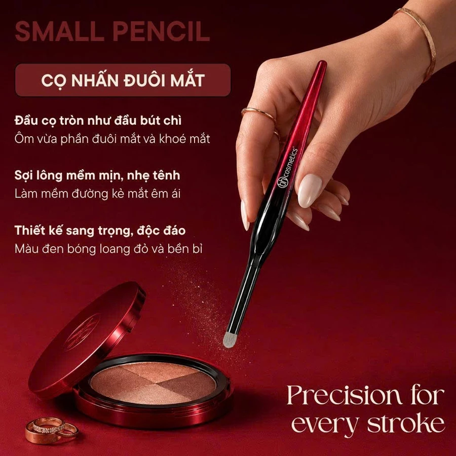 Cọ Nhấn Đầu Mắt - Tán Hốc Mắt - Tô Sáng Highlight Bọng Mắt BH Cosmetics Small Pencil BH024