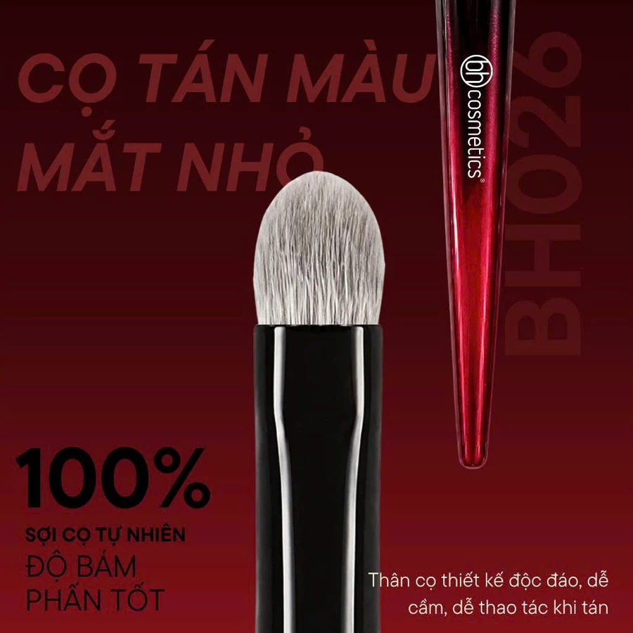 Cọ Tán Bầu Mắt Nhỏ - Cọ Viền Màu Mắt BH Cosmetics Small Eye Shadow BH026 Bám Phấn Lông Mềm