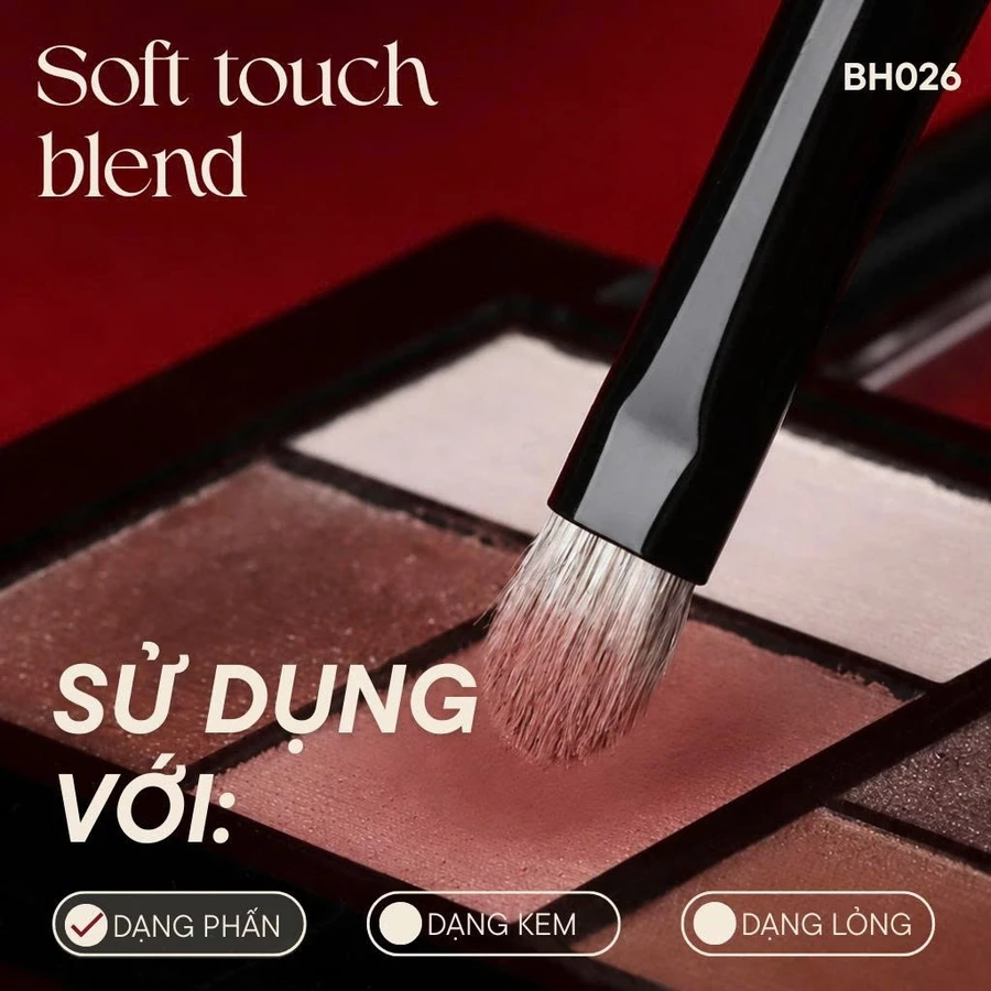 Cọ Tán Bầu Mắt Nhỏ - Cọ Viền Màu Mắt BH Cosmetics Small Eye Shadow BH026 Bám Phấn Lông Mềm