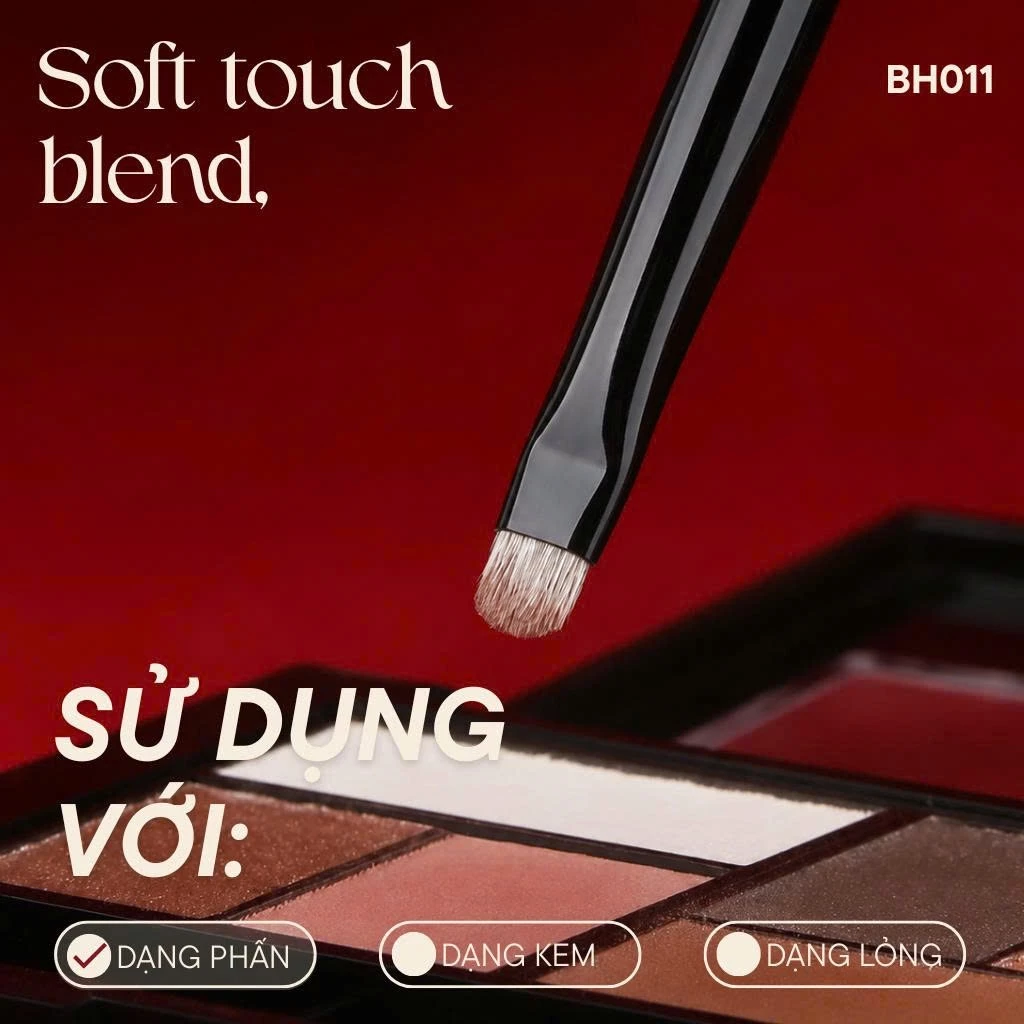 Cọ Viền Mắt Dưới - Cọ Nhấn Đuôi Mắt - Cọ Tán Màu Mắt Bọng Mắt BH Cosmetics Small Smudge Brush BH029