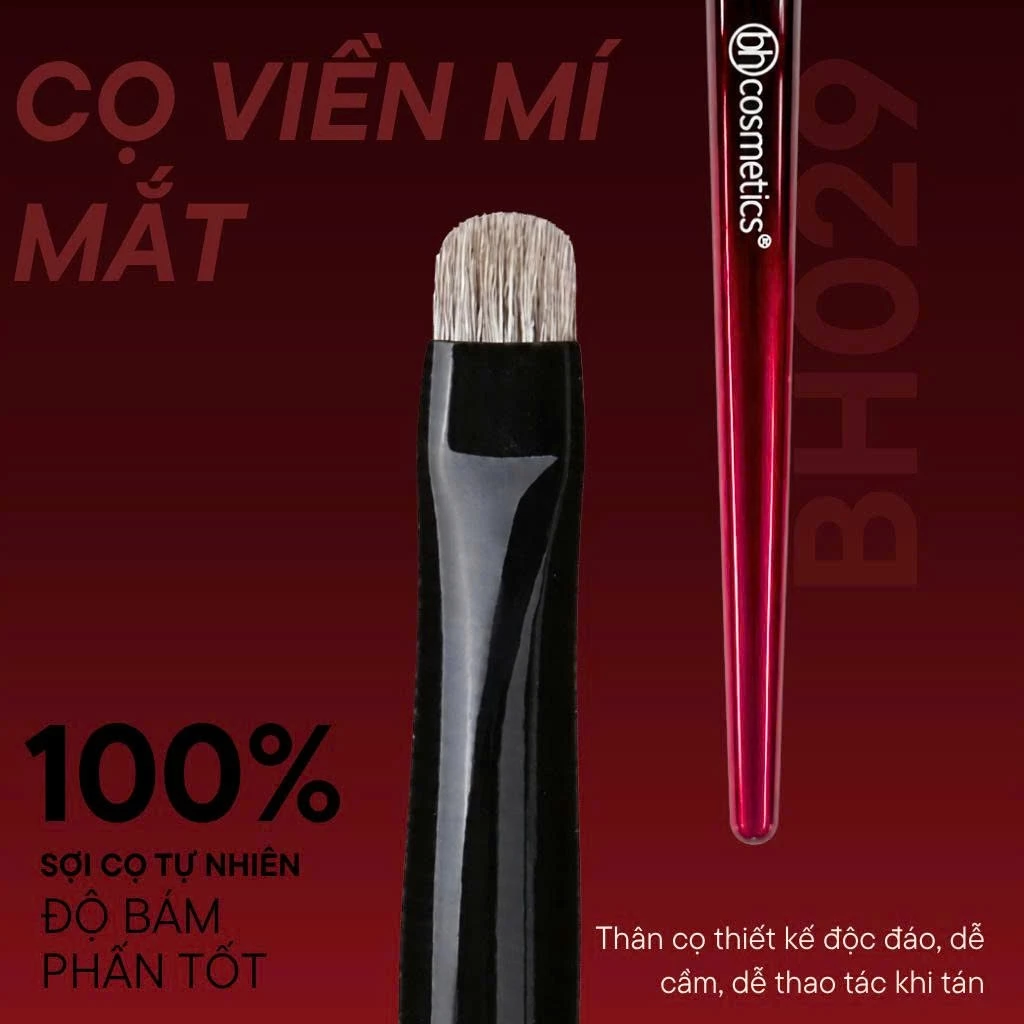 Cọ Viền Mắt Dưới - Cọ Nhấn Đuôi Mắt - Cọ Tán Màu Mắt Bọng Mắt BH Cosmetics Small Smudge Brush BH029