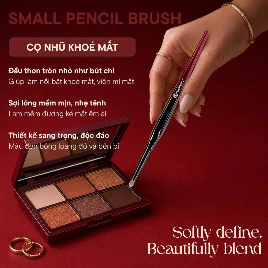 Cọ nhấn sáng - tán bầu mắt - tô sáng bọng mắt BH Cosmetics Small Pencil Brush BH030 lông mềm