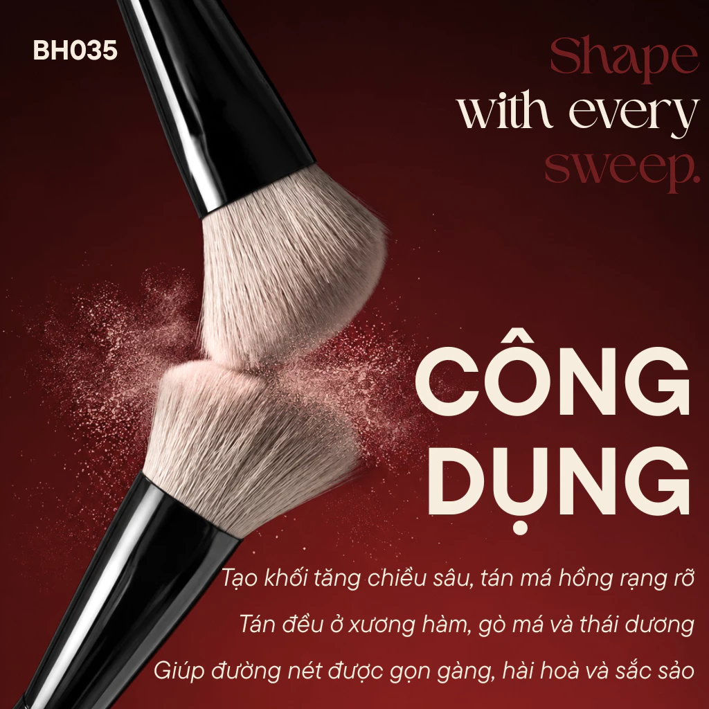 Cọ vạt xéo tạo khối đa năng BH Cosmetics Medium Angled Contour Brush BH035
