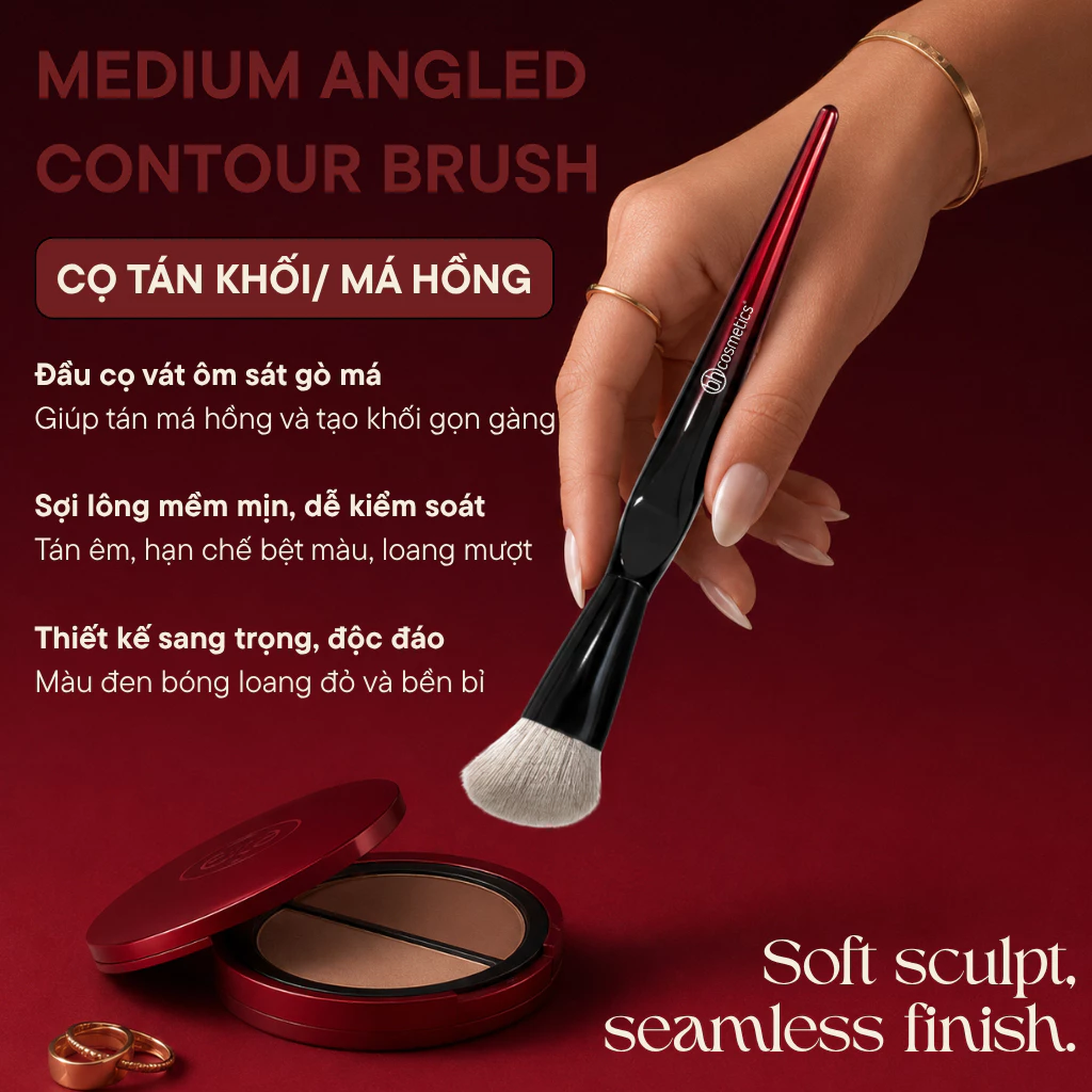 Cọ vạt xéo tạo khối đa năng BH Cosmetics Medium Angled Contour Brush BH035