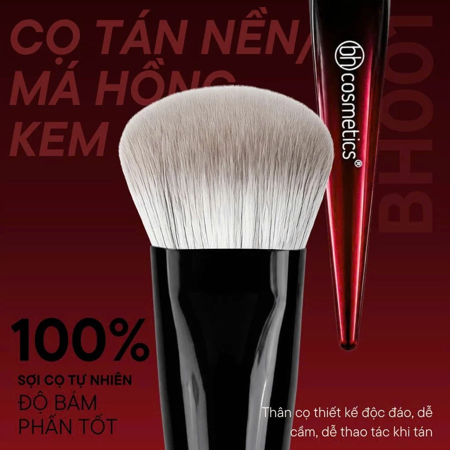 Cọ trang điểm má hồng kem tán nền đầu vát cao cấp BH Cosmetics Thumb Foundation BH001