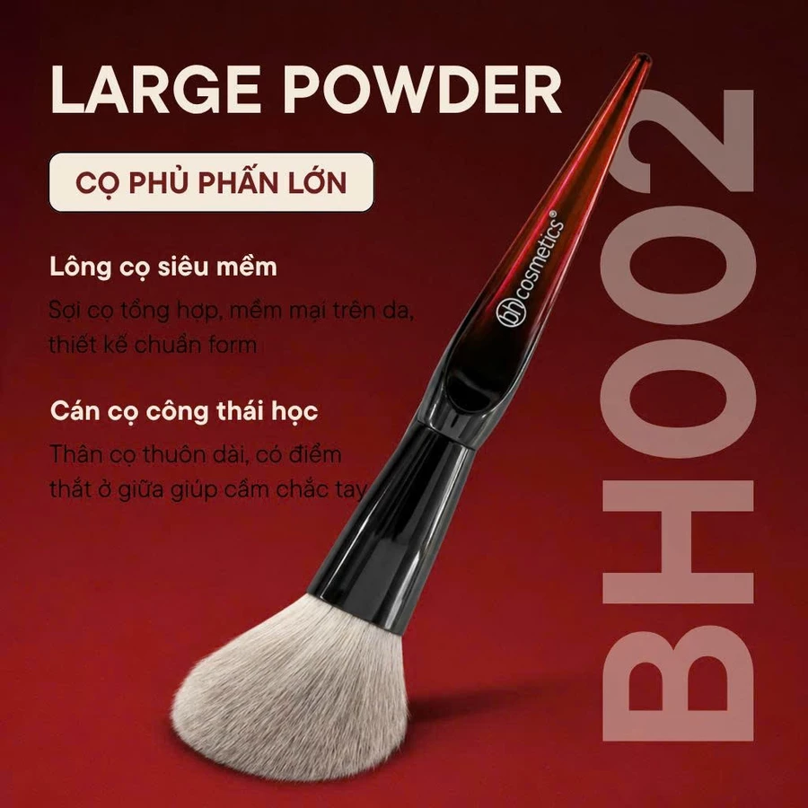 Cọ Phủ Phấn Nén Và Bột BH COSMETIC SLARGE POWDER BH002 Lông Mềm Bám Phấn Tốt