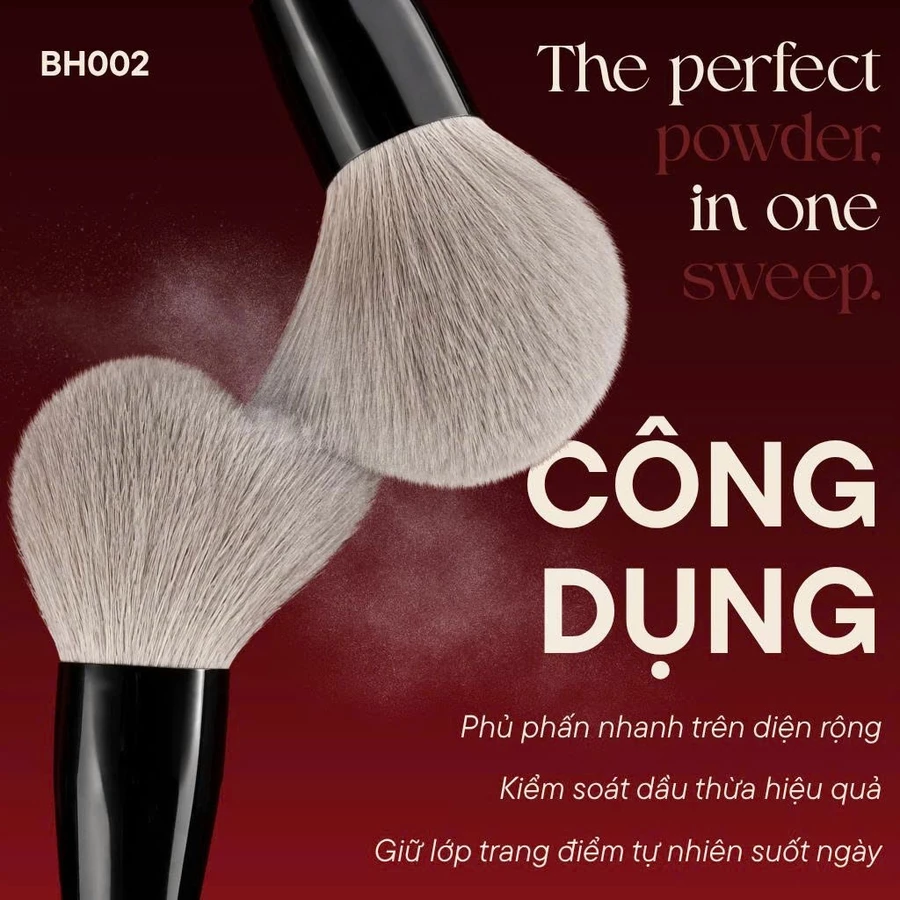 Cọ Phủ Phấn Nén Và Bột BH COSMETIC SLARGE POWDER BH002 Lông Mềm Bám Phấn Tốt