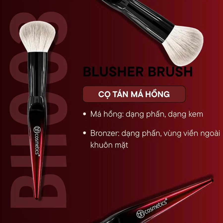 Cọ Trang Điểm Má Hồng Phủ Phấn Nhỏ BH Cosmetics Blusher BH003 Lông Mềm Bám Phấn