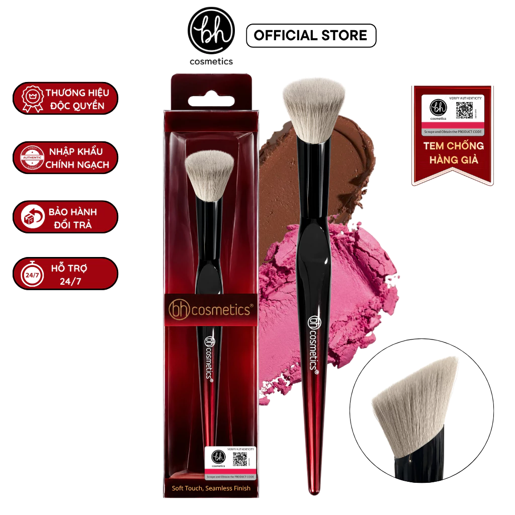 Cọ Trang Điểm Tạo Khối Cọ Má Hồng Setting Bh Cosmetics Angled Blush Brush BH007