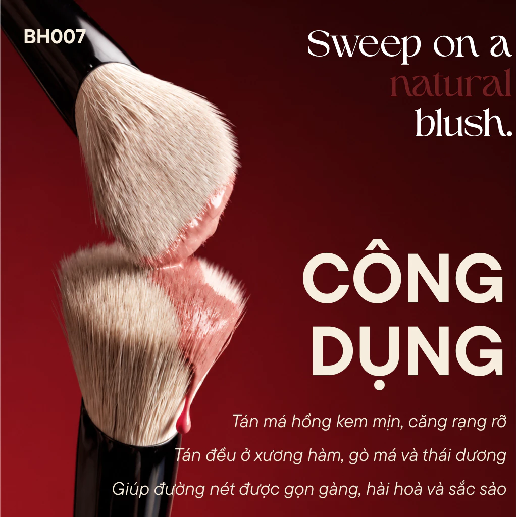 Cọ Trang Điểm Tạo Khối Cọ Má Hồng Setting Bh Cosmetics Angled Blush Brush BH007
