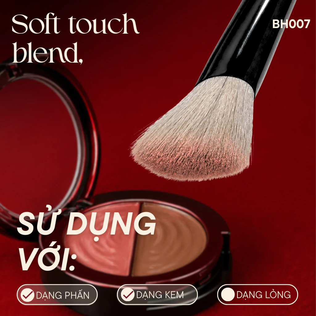 Cọ Trang Điểm Tạo Khối Cọ Má Hồng Setting Bh Cosmetics Angled Blush Brush BH007