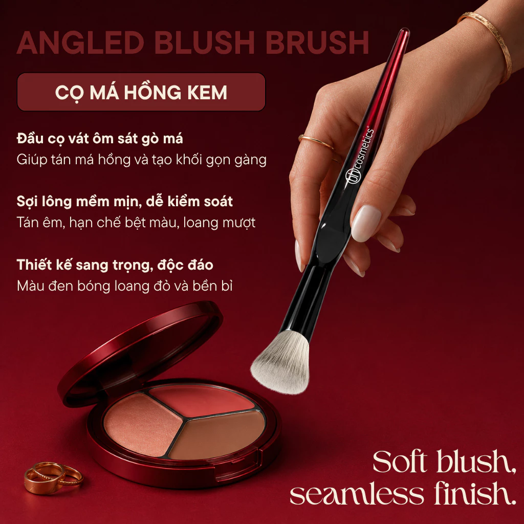 Cọ Trang Điểm Tạo Khối Cọ Má Hồng Setting Bh Cosmetics Angled Blush Brush BH007