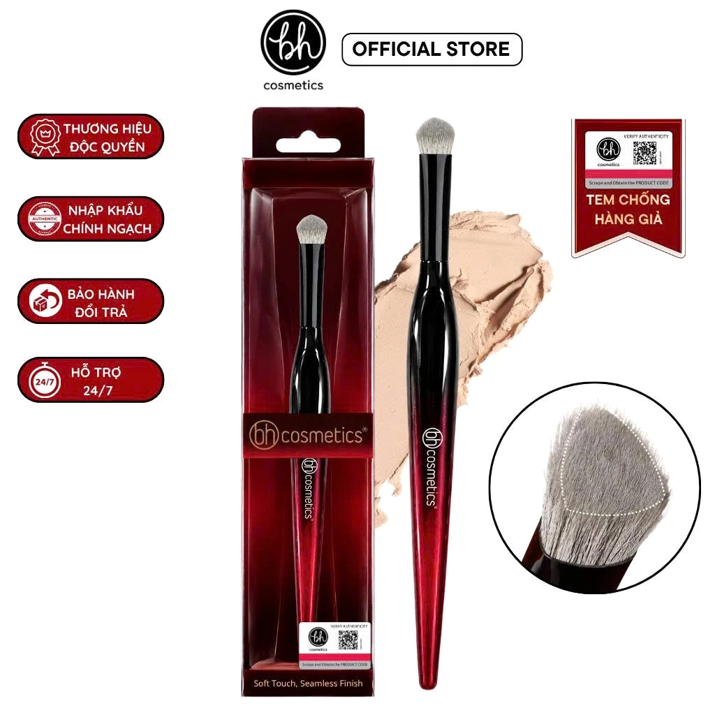 Cọ che khuyết điểm - cọ má hồng kem đầu tam giác BH Cosmetics Triangular Curved Highlighter BH011