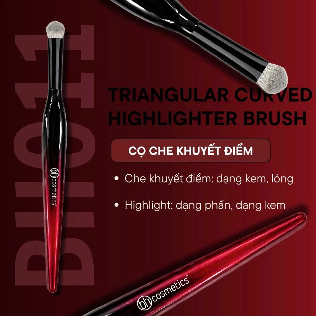 Cọ che khuyết điểm - cọ má hồng kem đầu tam giác BH Cosmetics Triangular Curved Highlighter BH011