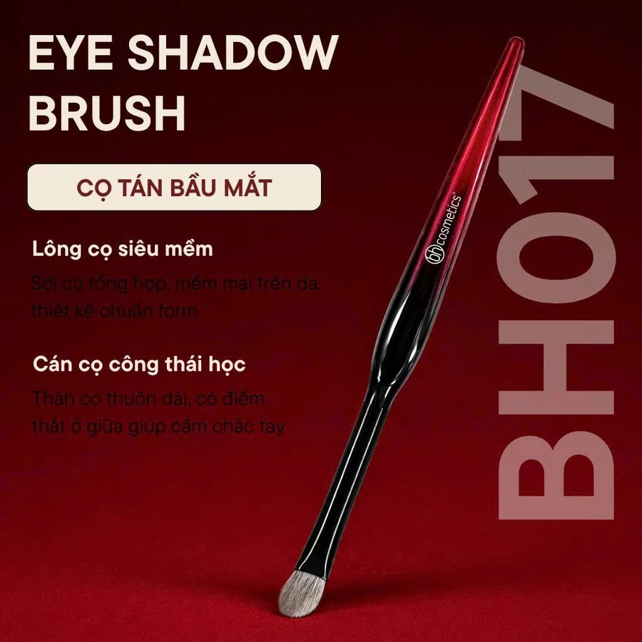Cọ tán màu mắt bầu dẹp cao cấp BH Cosmetics Eye Shadow BH017 màu đỏ đô