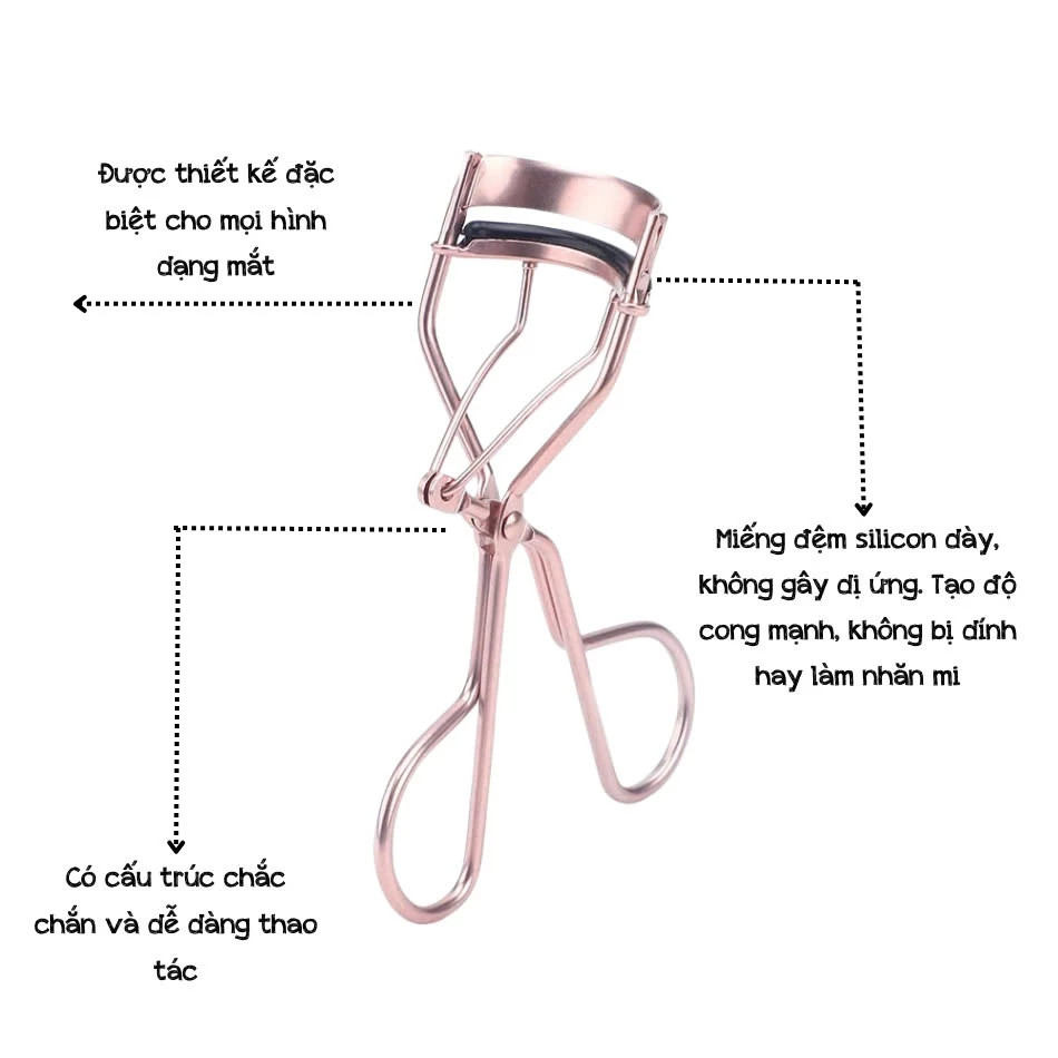 Kẹp bấm mi thần thánh MAGA Eyelash Curler có miếng đệm silicon làm bằng thép ko gỉ chất lượng cao BM005