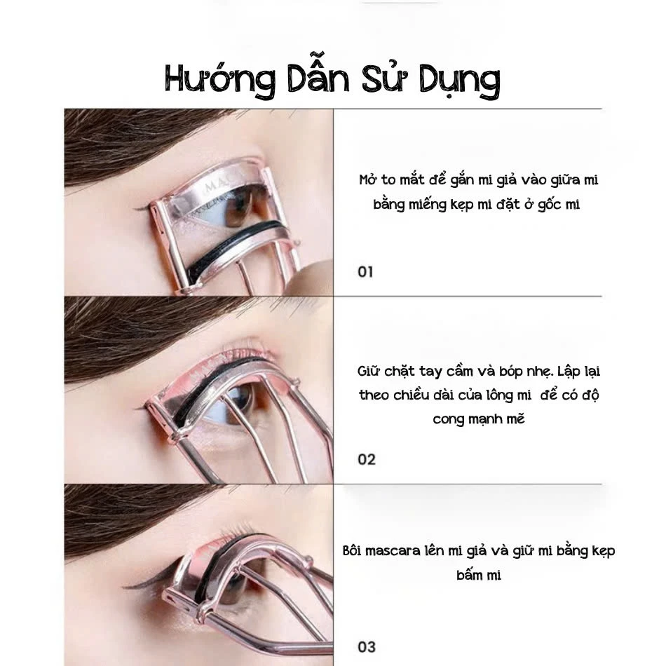Kẹp bấm mi thần thánh MAGA Eyelash Curler có miếng đệm silicon làm bằng thép ko gỉ chất lượng cao BM005