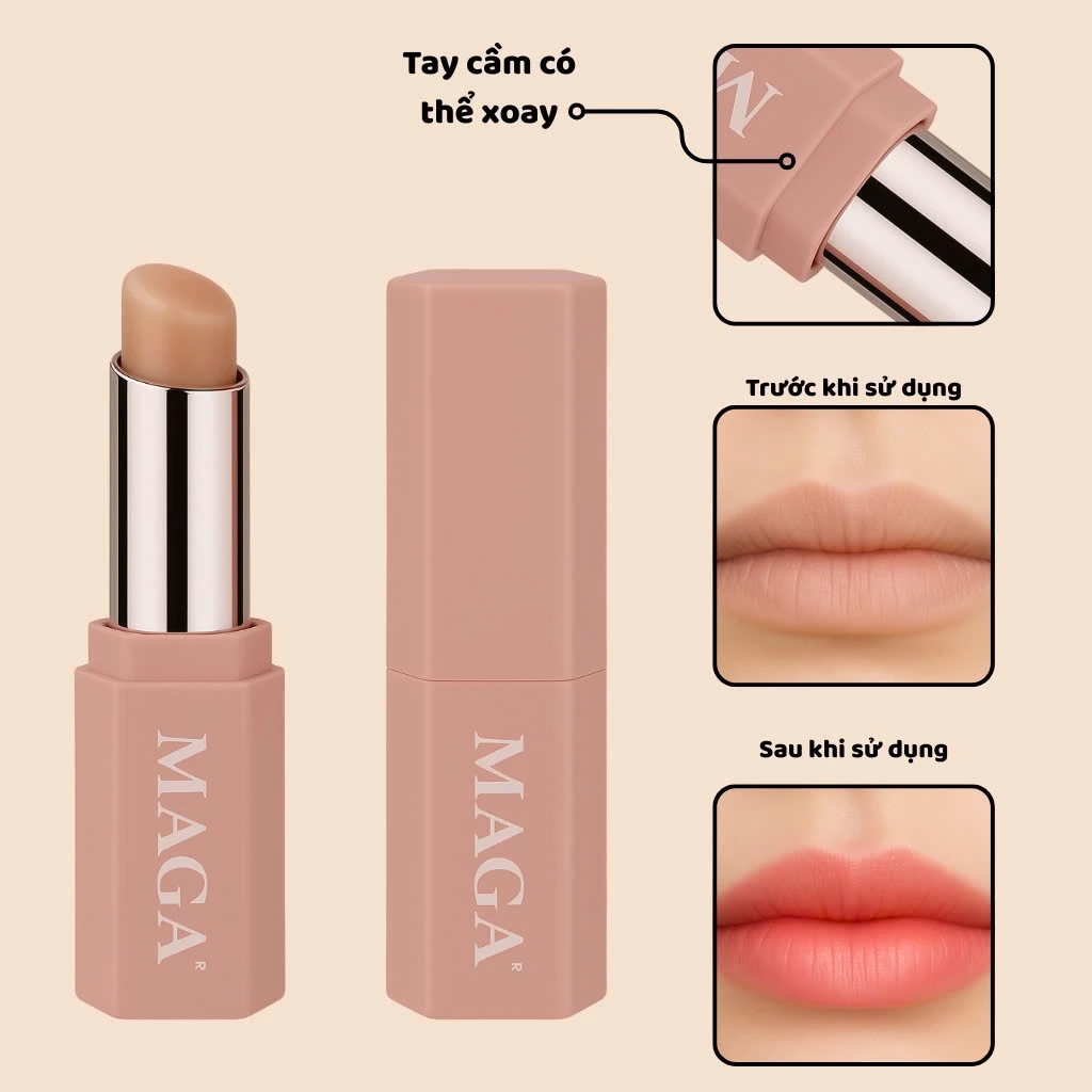 Cọ Tán Son Môi Che Khuyết Điểm Có Nắp MAGA Silicone Cọ Tán Son Chất Liệu Mềm Mại MA39